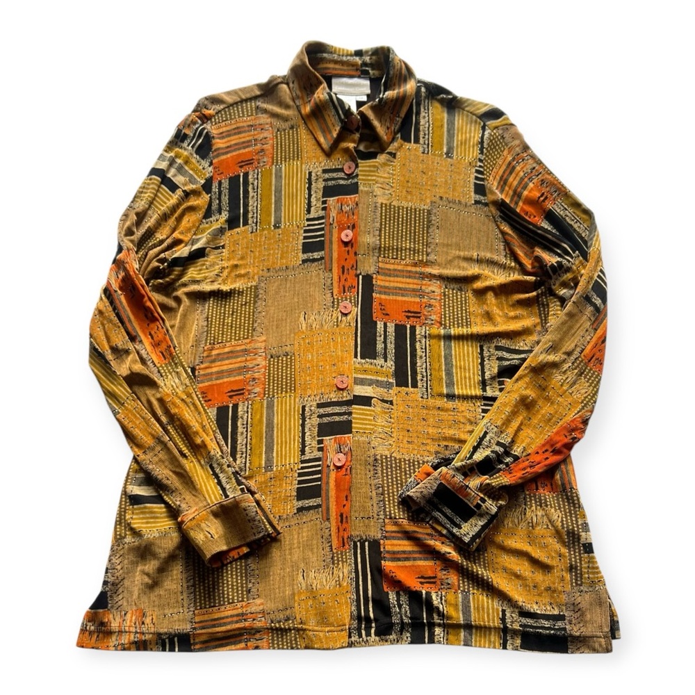 Funky Abstract Art Deco Style Button Down